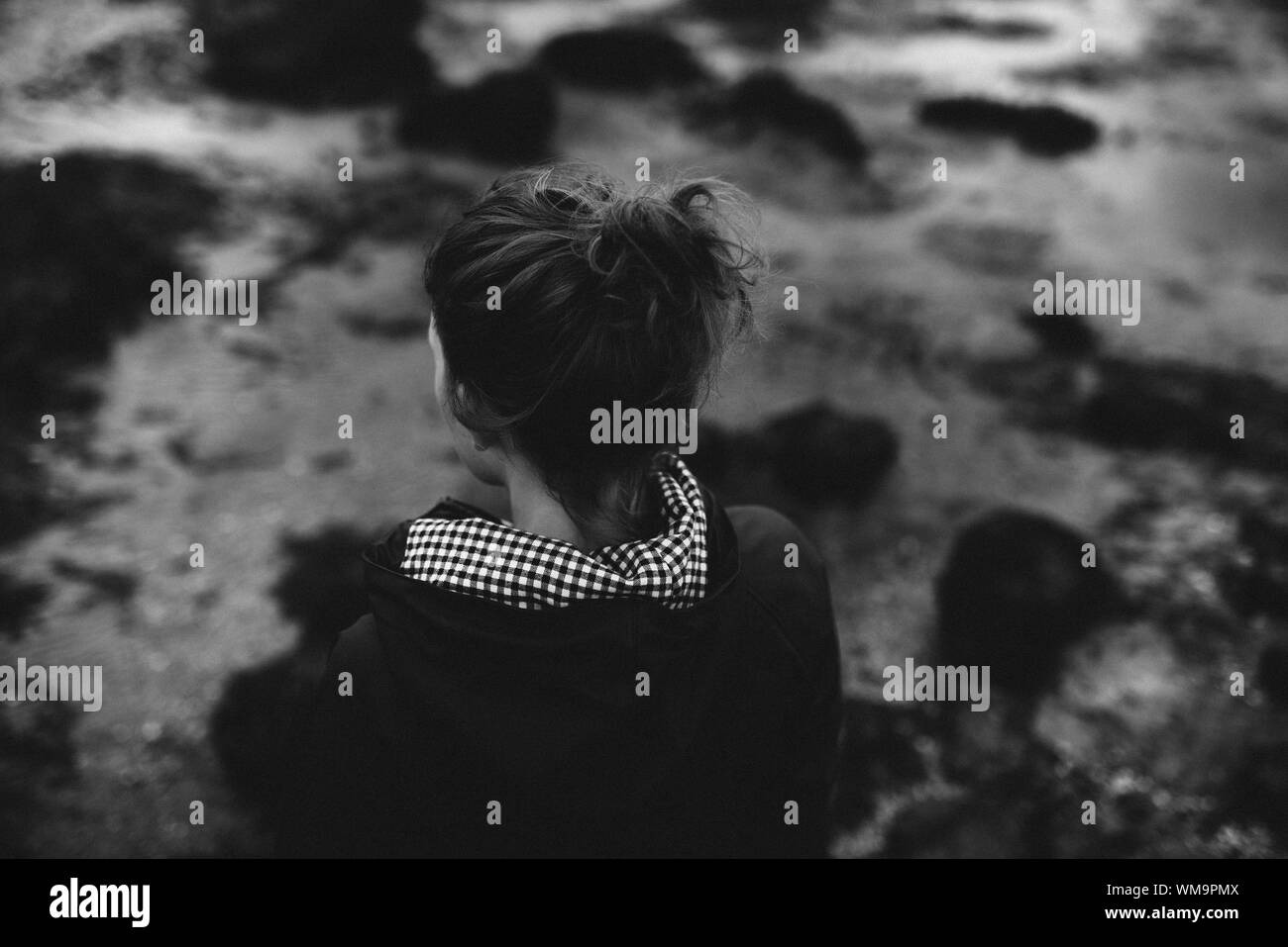Woman only rear view Black and White Stock Photos & Images - Alamy