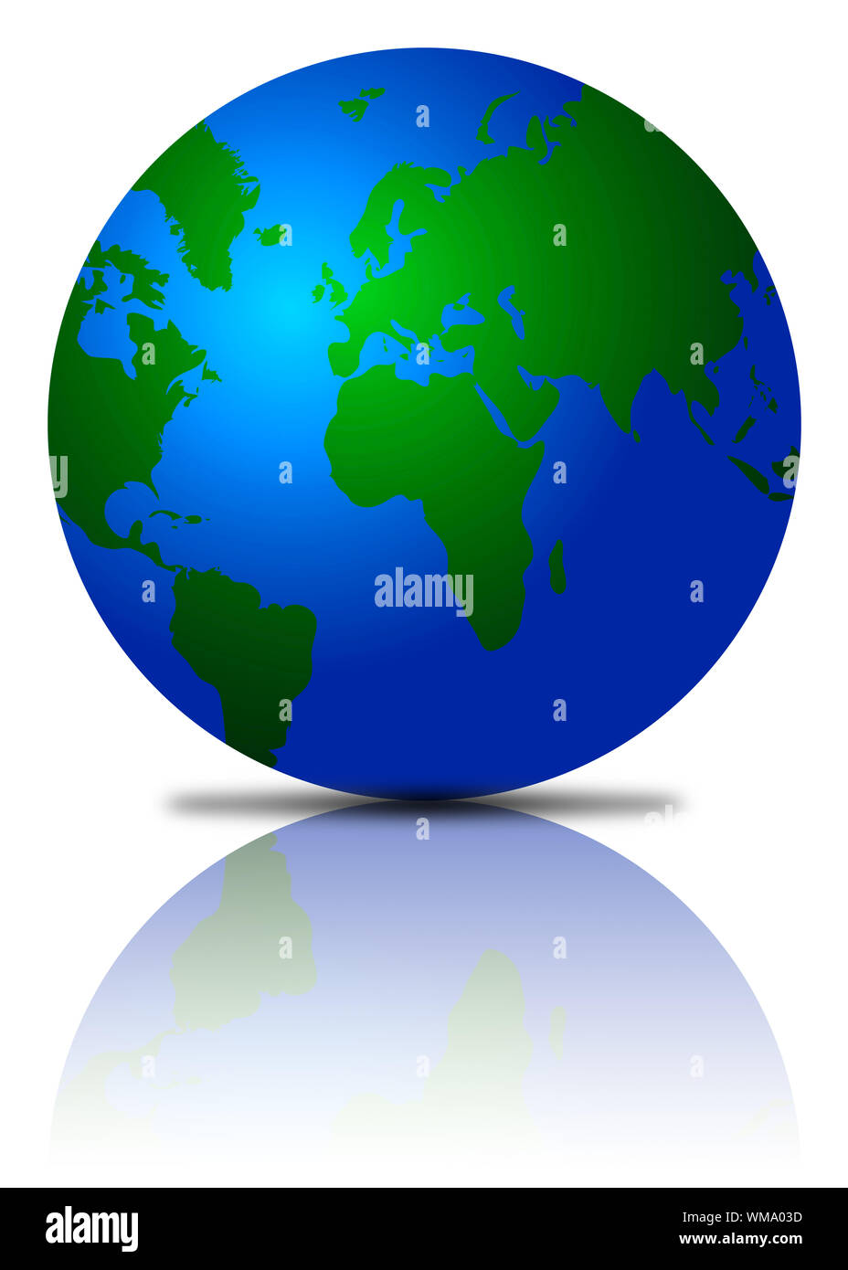 Illustration of Earth globe isolated on white Stock Photo - Alamy