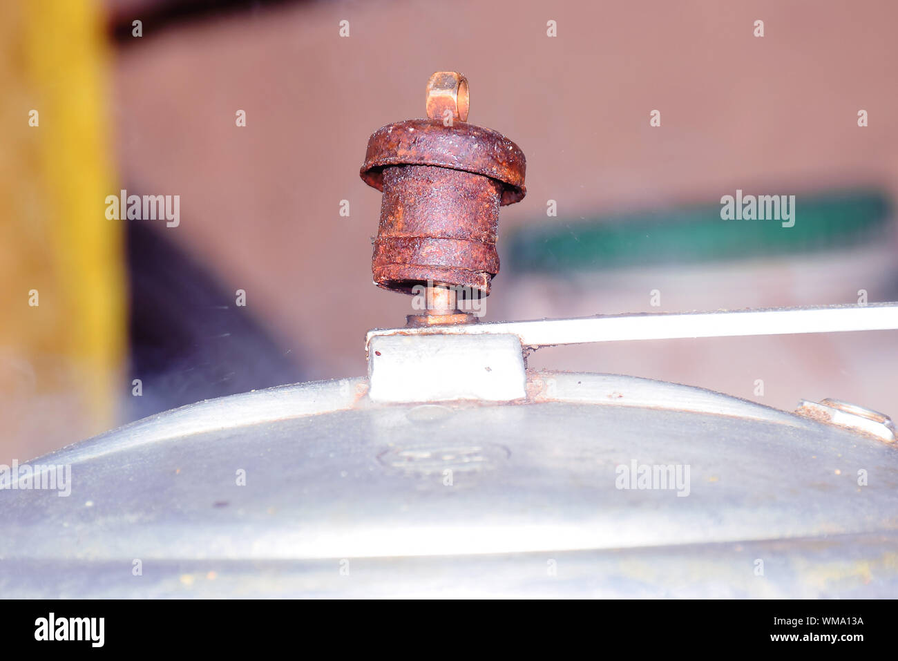 whistling of pressure cooker, rusted iron whistle Stock Photo Alamy