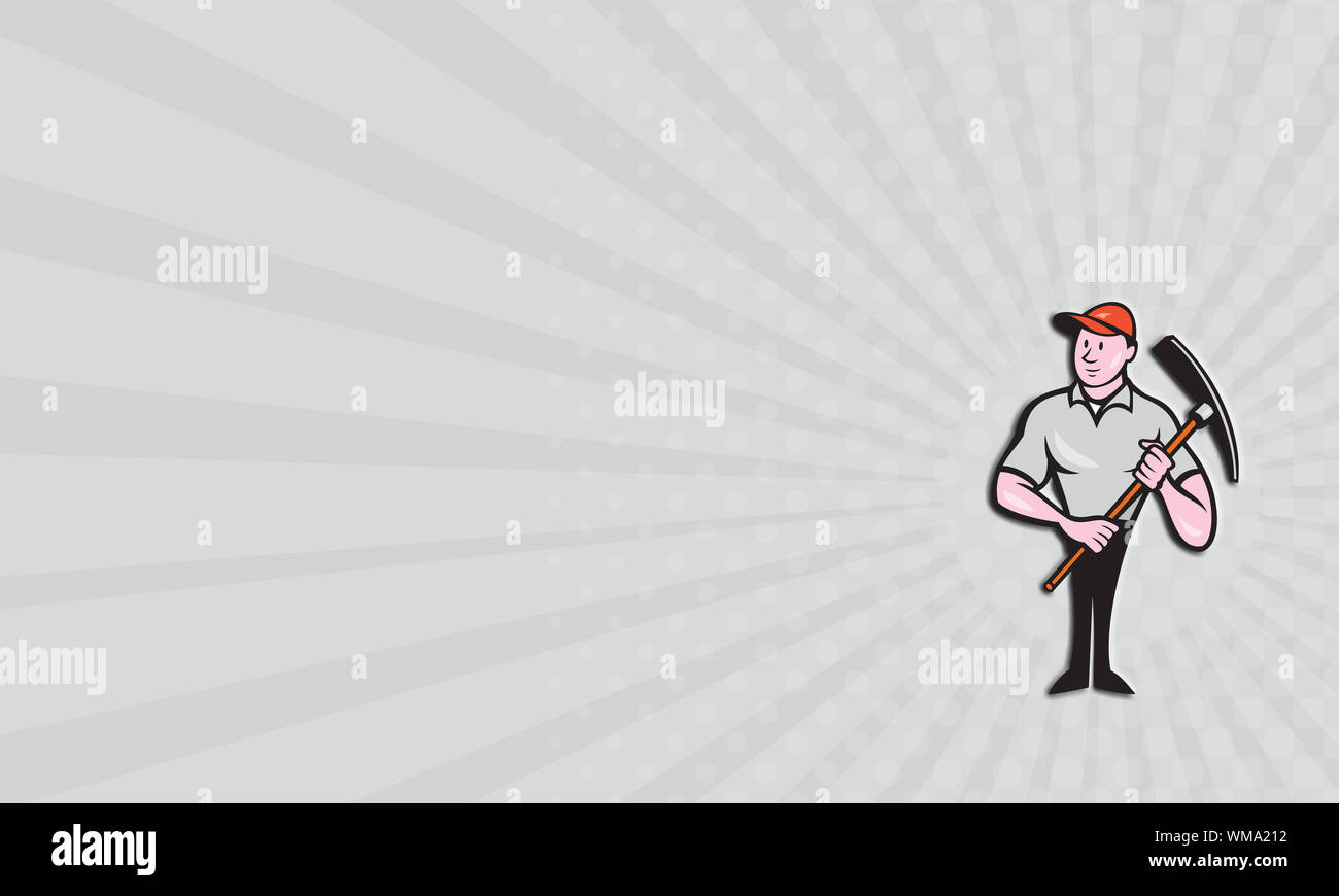 Business Card Showing Illustration Of A Construction Worker Wearing Hat