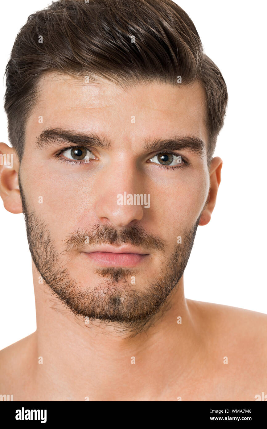 Handsome shirtless naked young man Stock Photo - Alamy