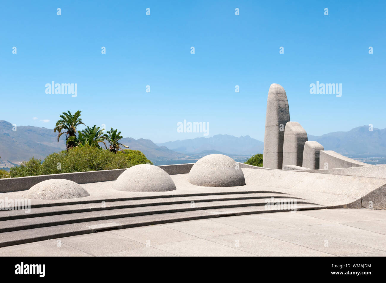 Monument in Paarl in the Western Cape Province of South Africa commemorating the Afrikaans language Stock Photo
