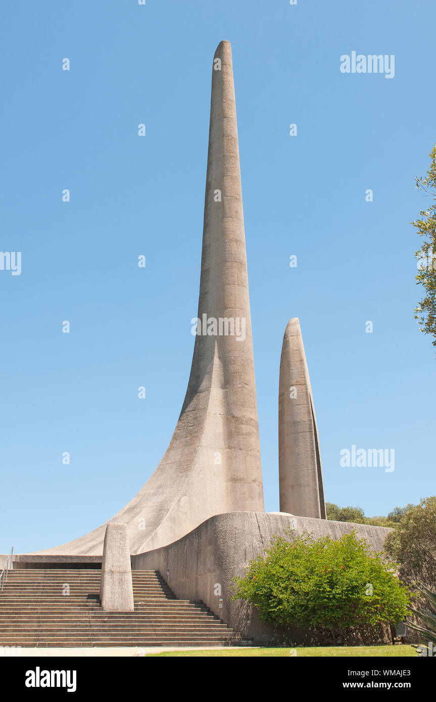 Monument in Paarl in the Western Cape Province of South Africa commemorating the development of the Afrikaans language Stock Photo