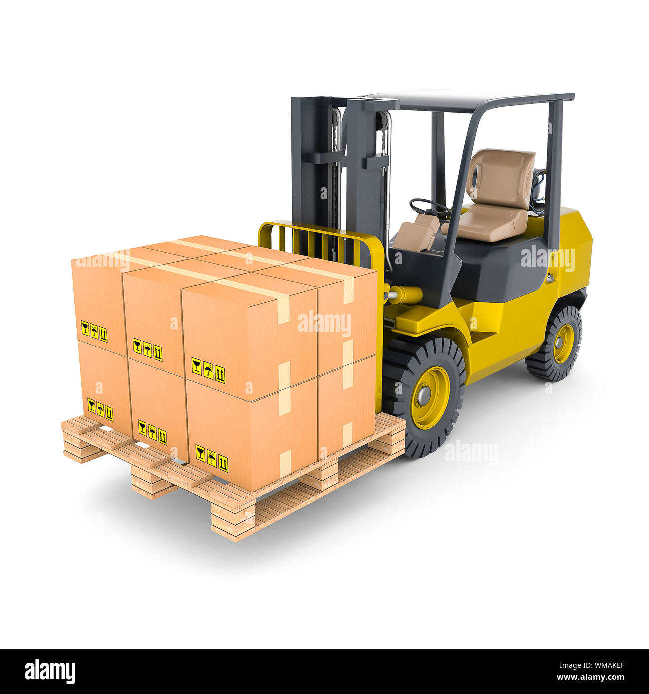 modern forklift isolated on white background Stock Photo - Alamy