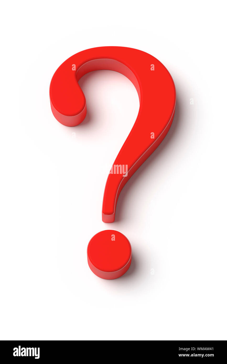 An image of a red question mark top view Stock Photo