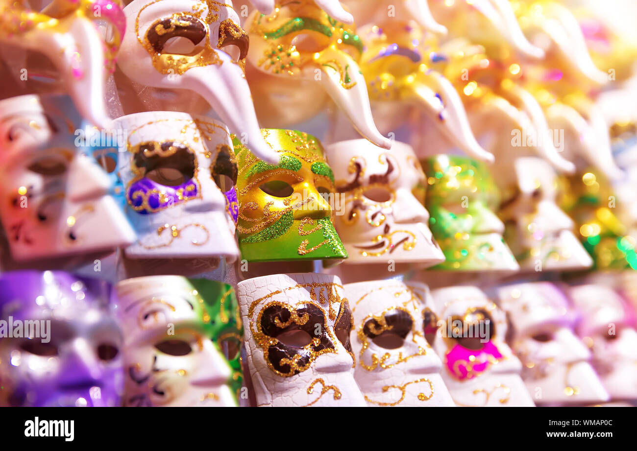 Beautiful Venetian masks backround Stock Photo