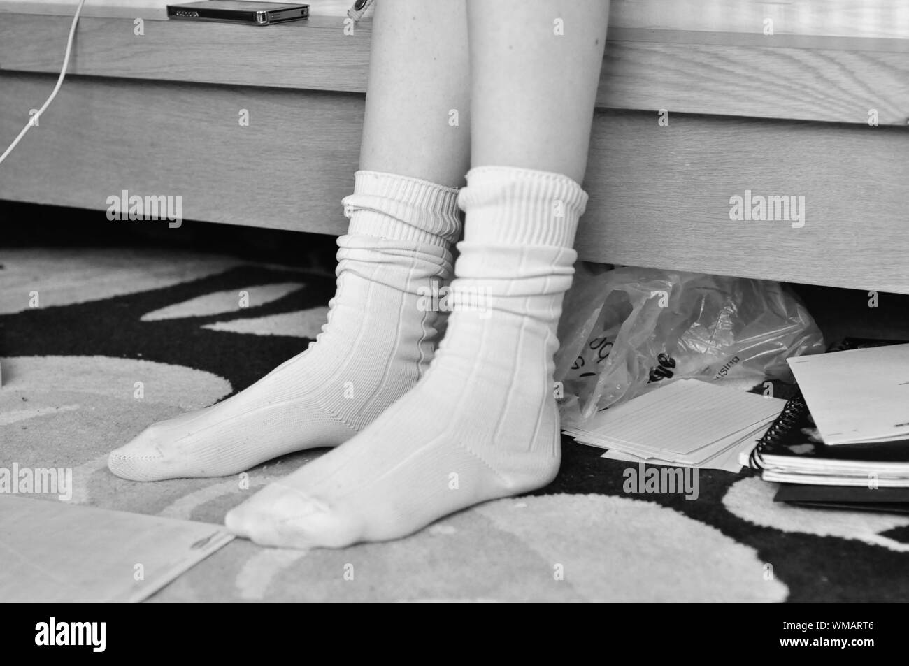 Woman wearing socks hires stock photography and images Alamy