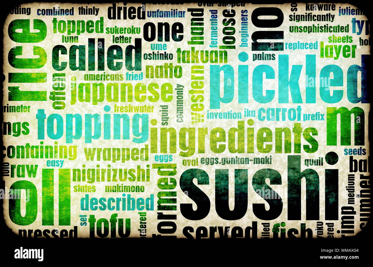 Sushi Menu Background for Japanese Food Meal Stock Photo - Alamy