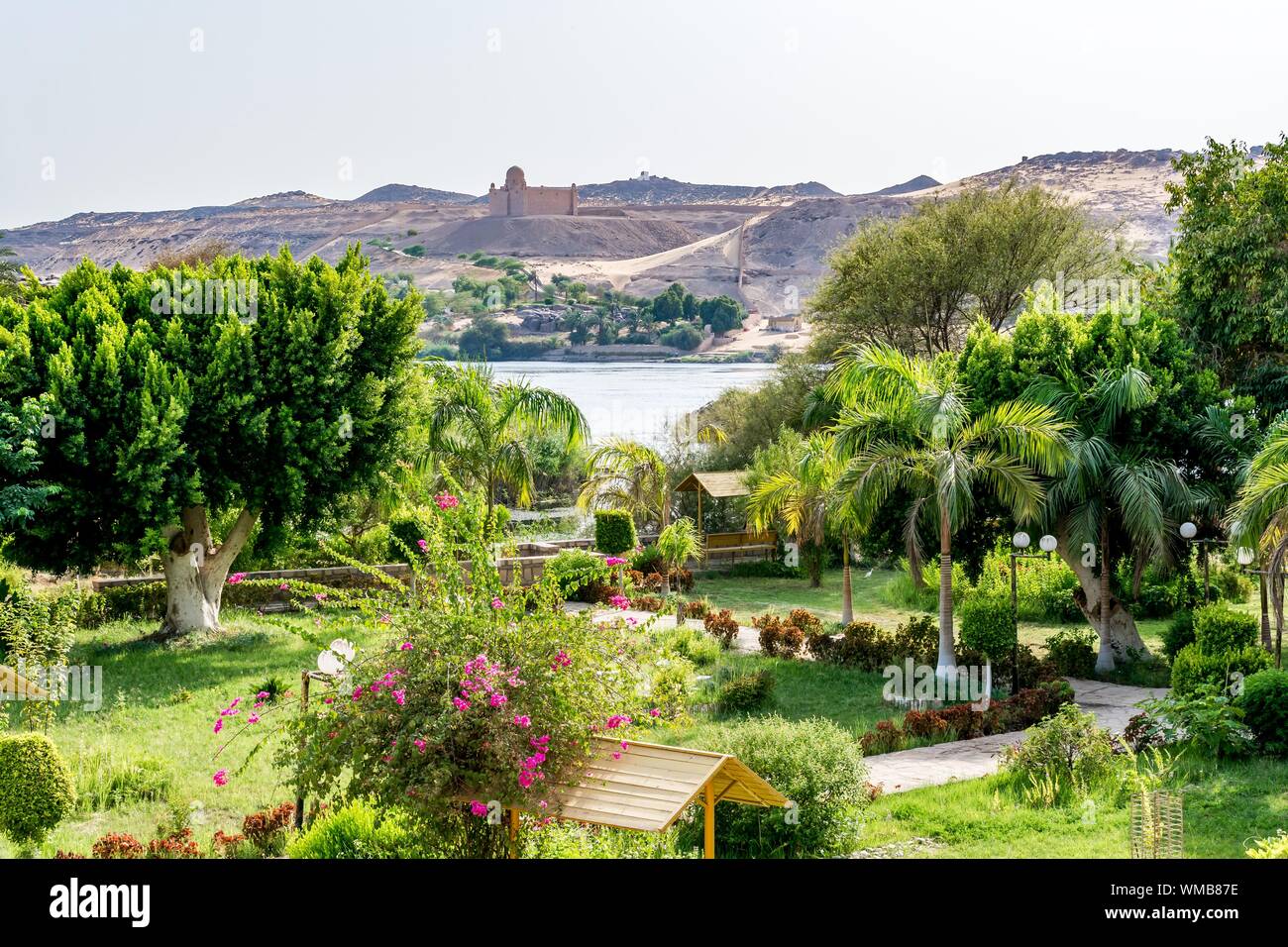Botanical island (Lord Kitchener's island) on Nile river, Egypt Stock Photo