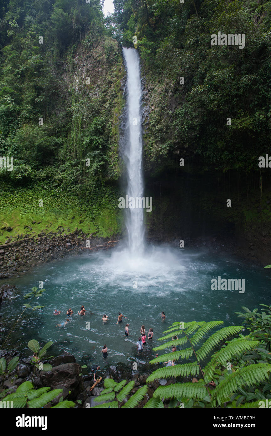 La Fortuna waterfall (Catarata La Fortuna) in Alajuela Province, Costa Rica. Stock Photo