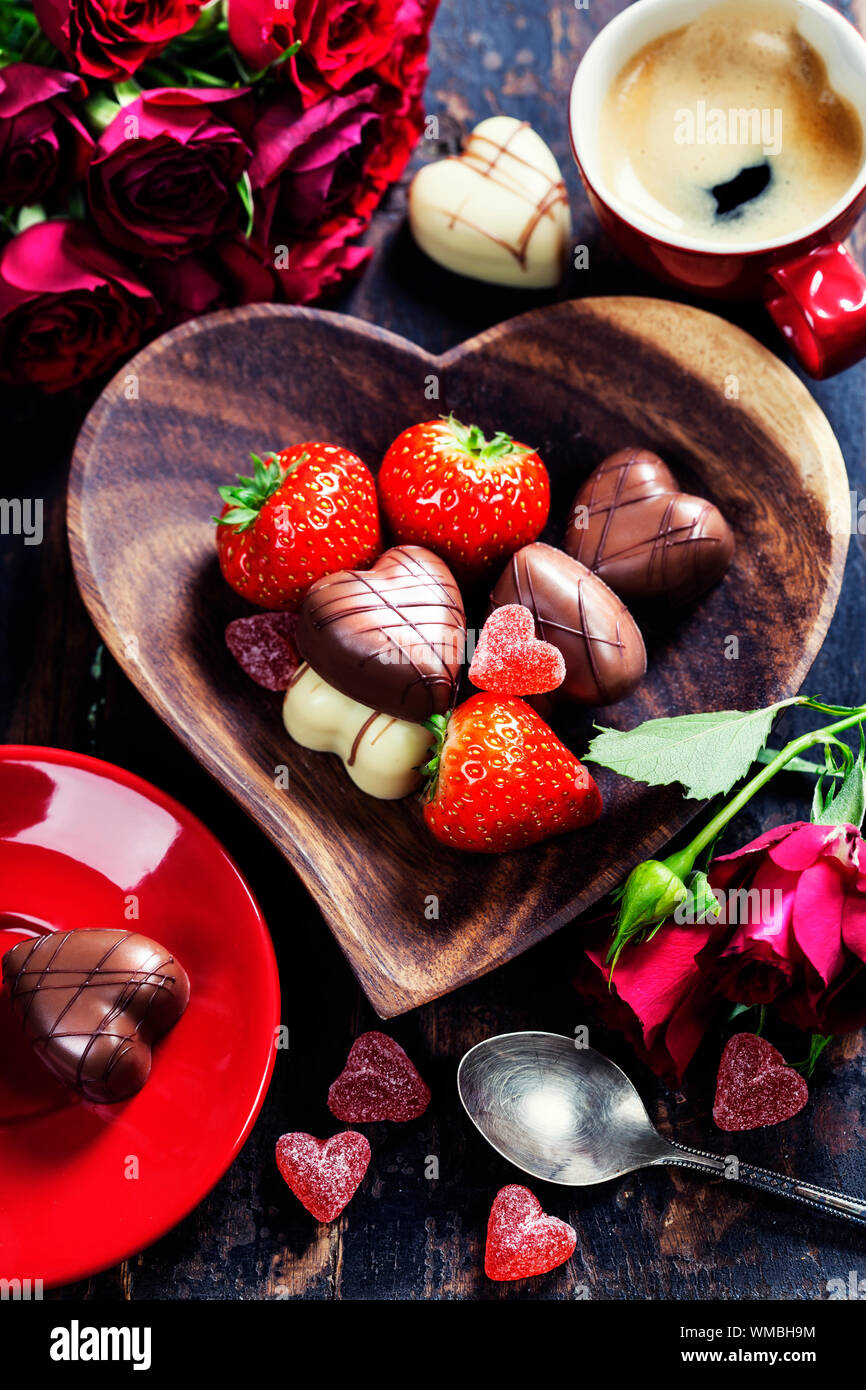 chocolate and strawberry Stock Photo
