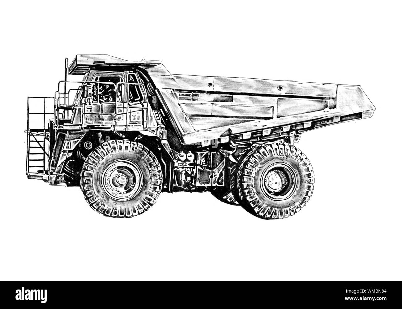 Dump truck illustration drawing art Stock Photo  Alamy