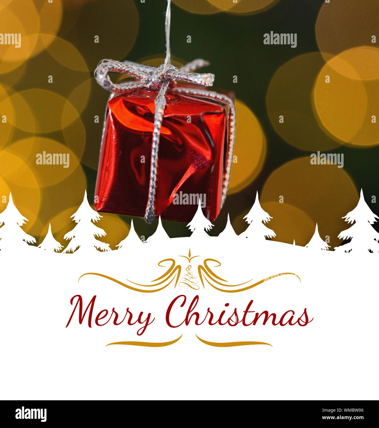 border against red christmas gift decoration hanging Stock Photo - Alamy