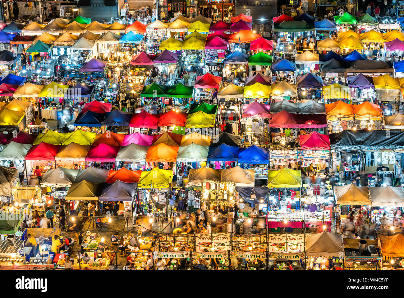 Bangkok Night Market Ratchada Rot Fai Train Night Market in Thailand Stock Photo Alamy