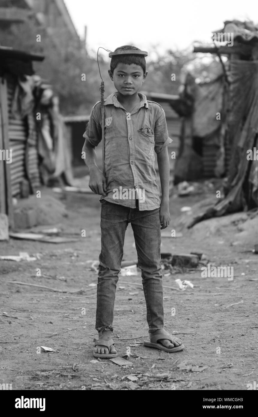 Indian boy smiling portrait Black and White Stock Photos & Images - Alamy