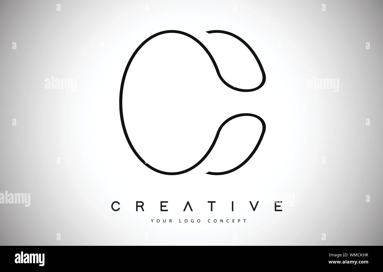 C Letter Logo Monogram Design. Creative C Letter Icon with Black Lines ...