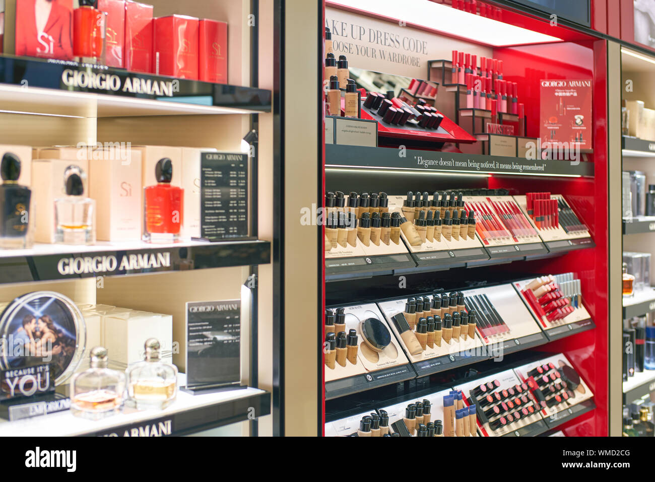 DUBAI UAE CIRCA FEBRUARY 2019 Giorgio Armani makeup products