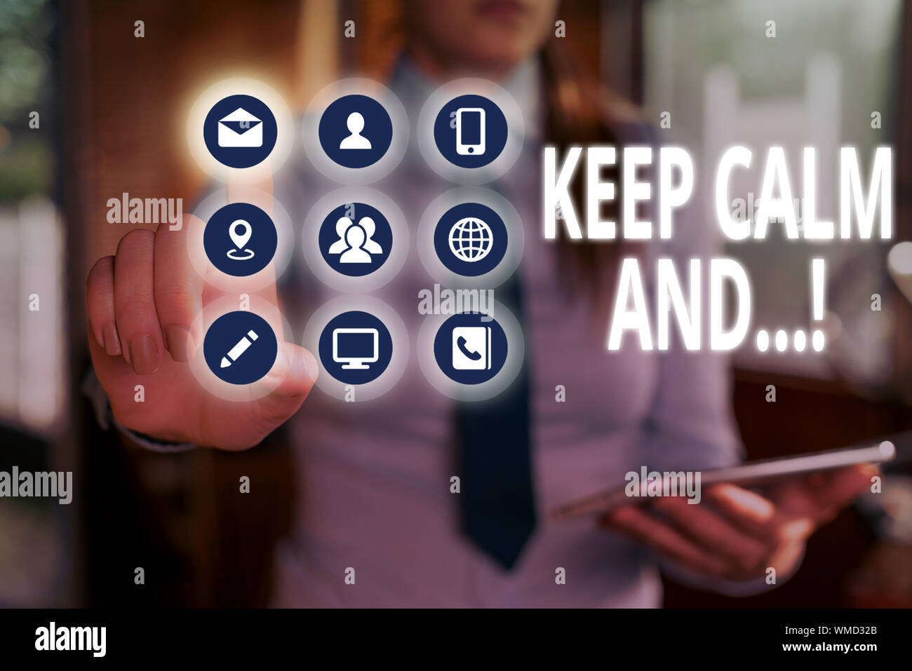 Text sign showing Keep Calm And. Business photo text motivational ...