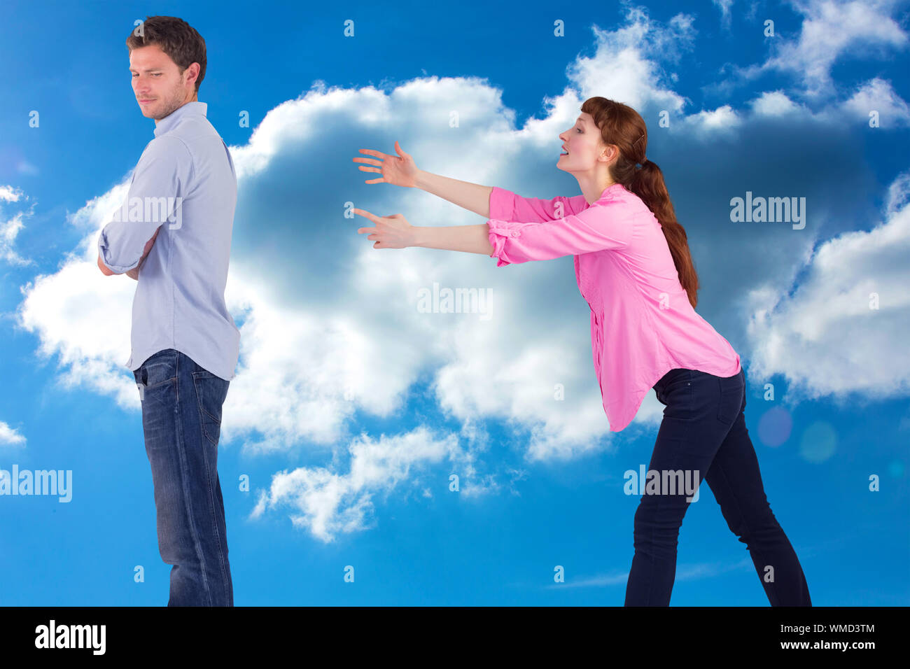 Woman hug man serious hi-res stock photography and images - Alamy