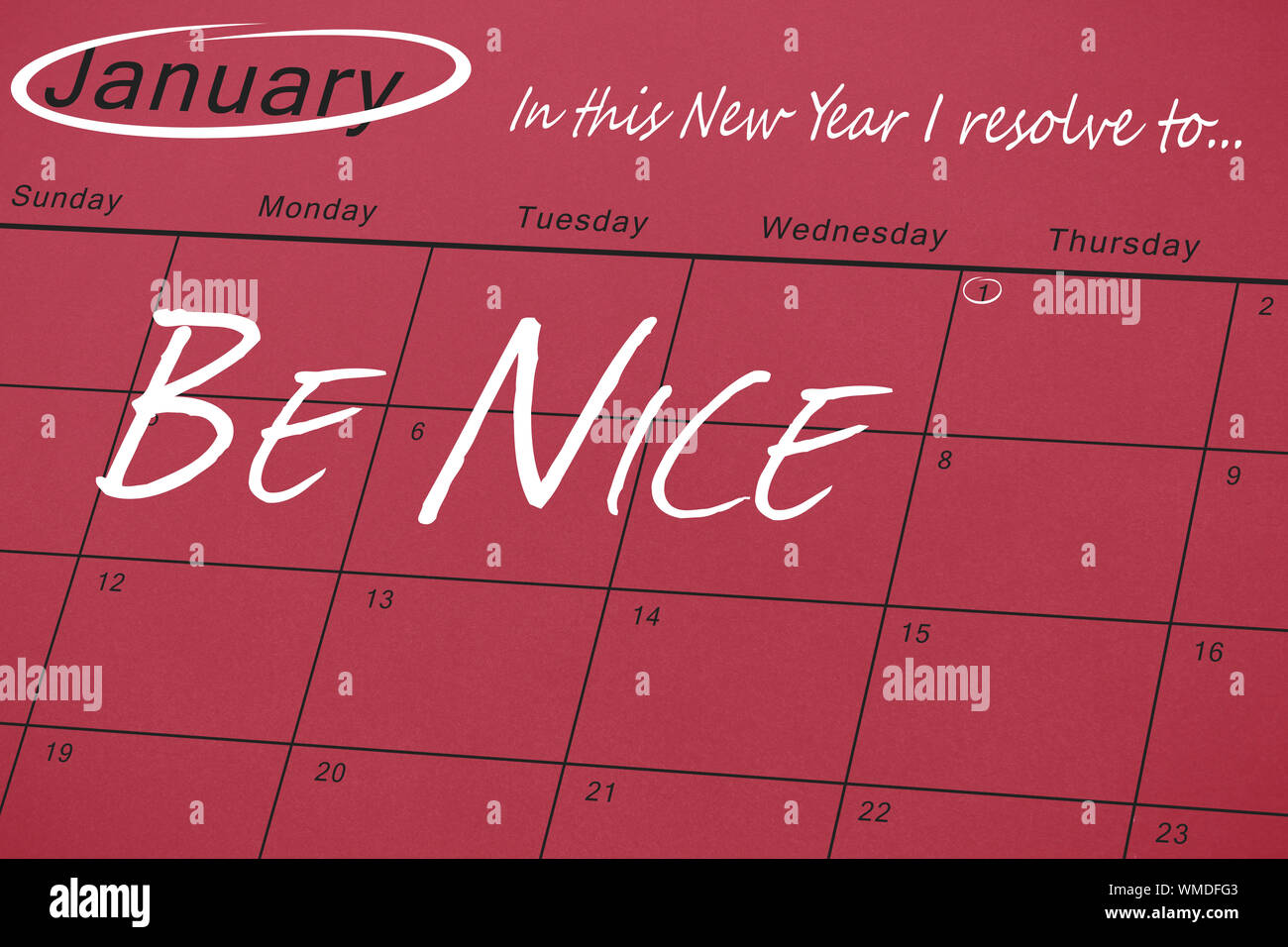 in this new year I resolve to against january calendar Stock Photo - Alamy