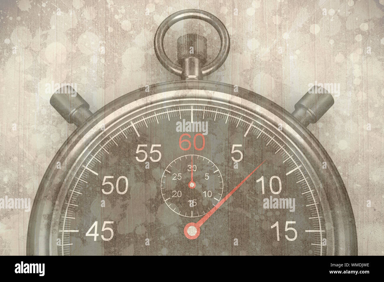 Stopwatch timing against paint splattered paper Stock Photo Alamy