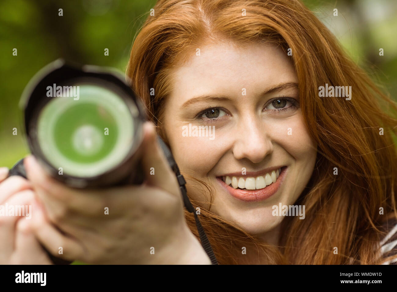 Close up portrait of beautiful female photographer Stock Photo - Alamy