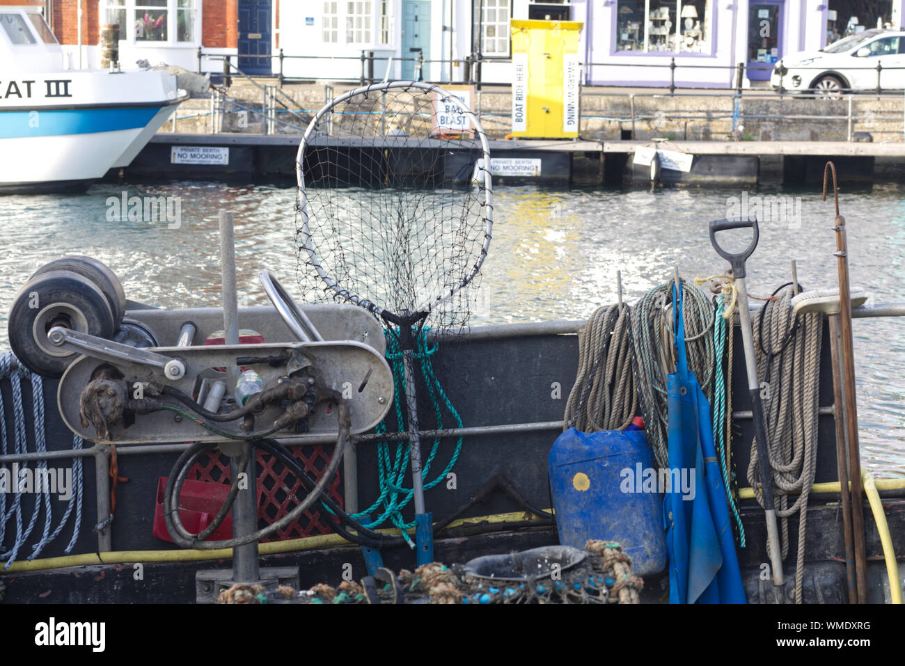 fishing equipment on a local fishing trawler Stock Photo - Alamy
