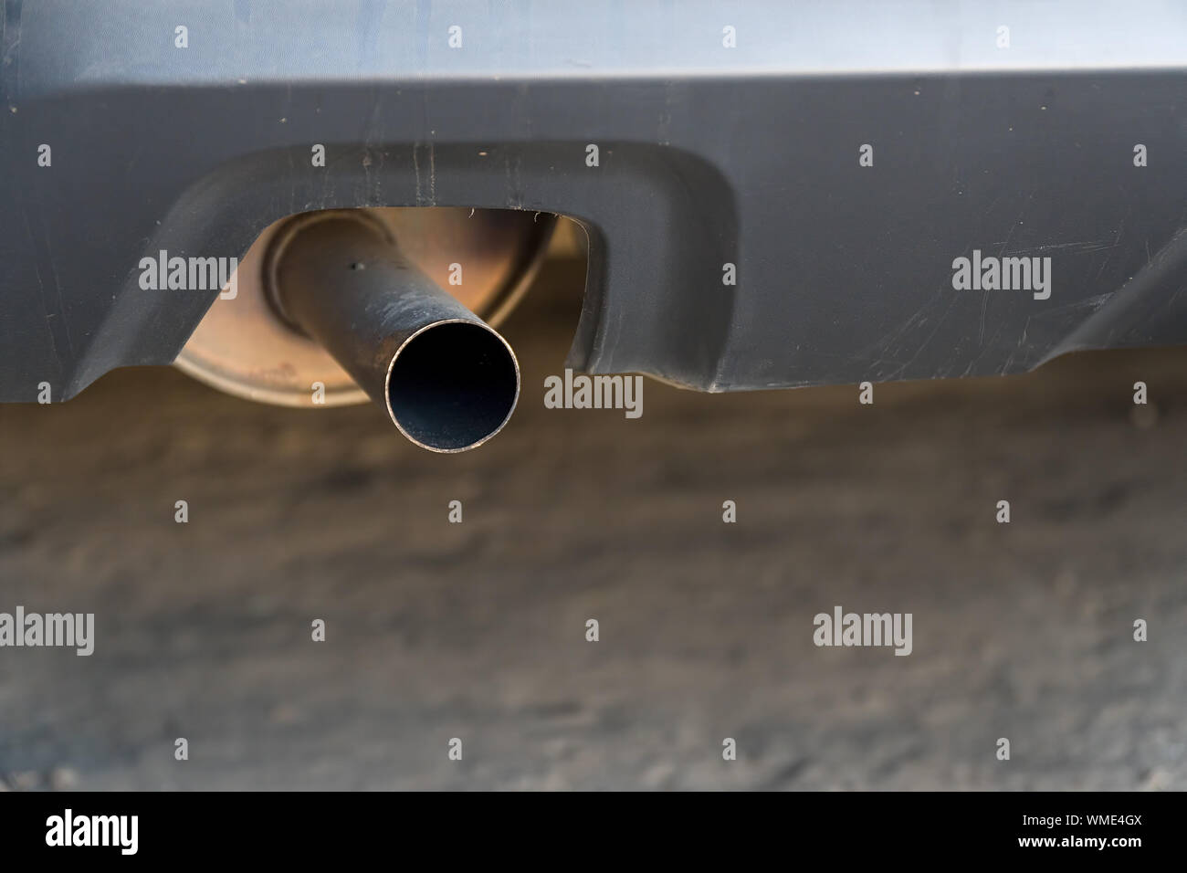 The exhaust pipe of the car. Rear view Stock Photo - Alamy