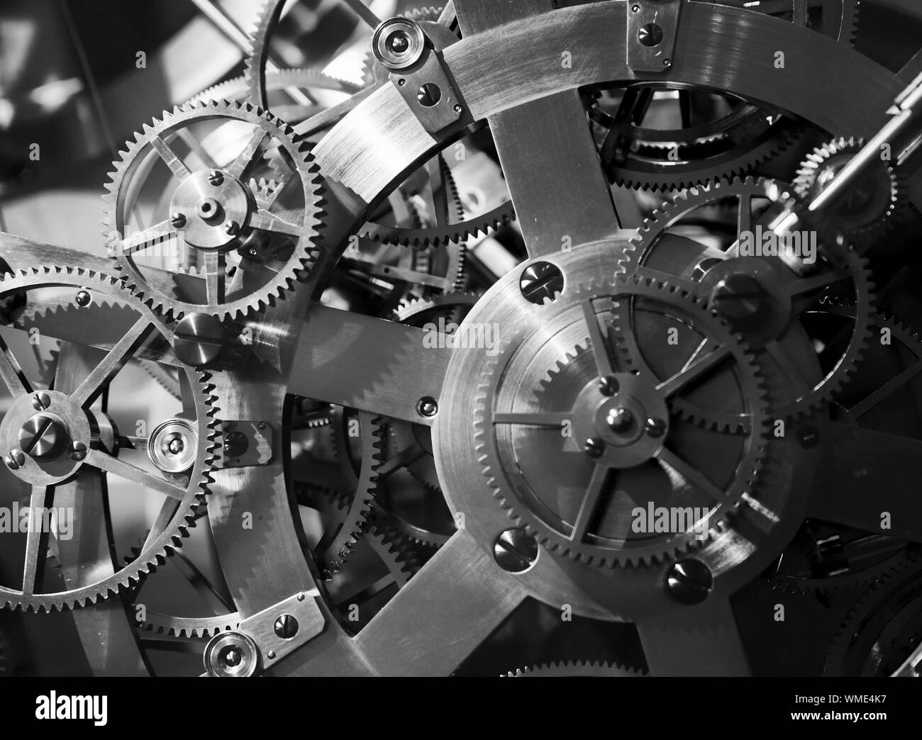 clock gears black and white