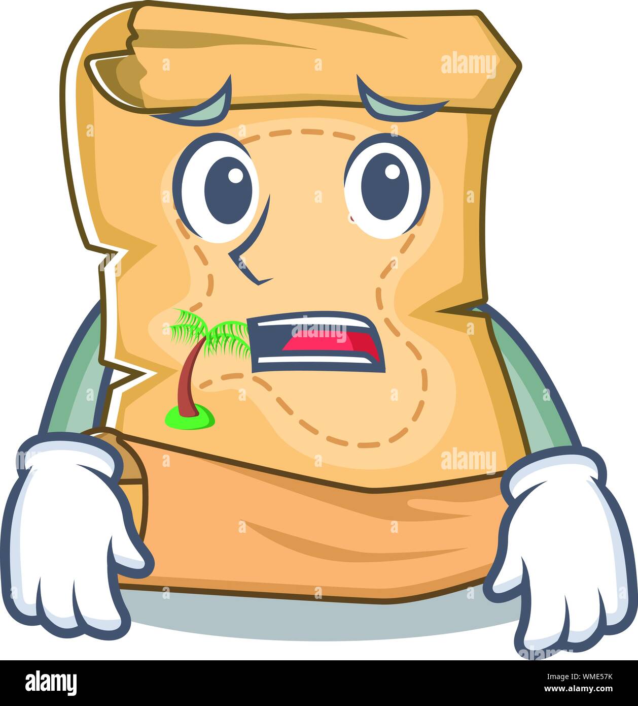 Afraid Treasure Map Cartoon In Shape Character Stock Vector Image Art Alamy