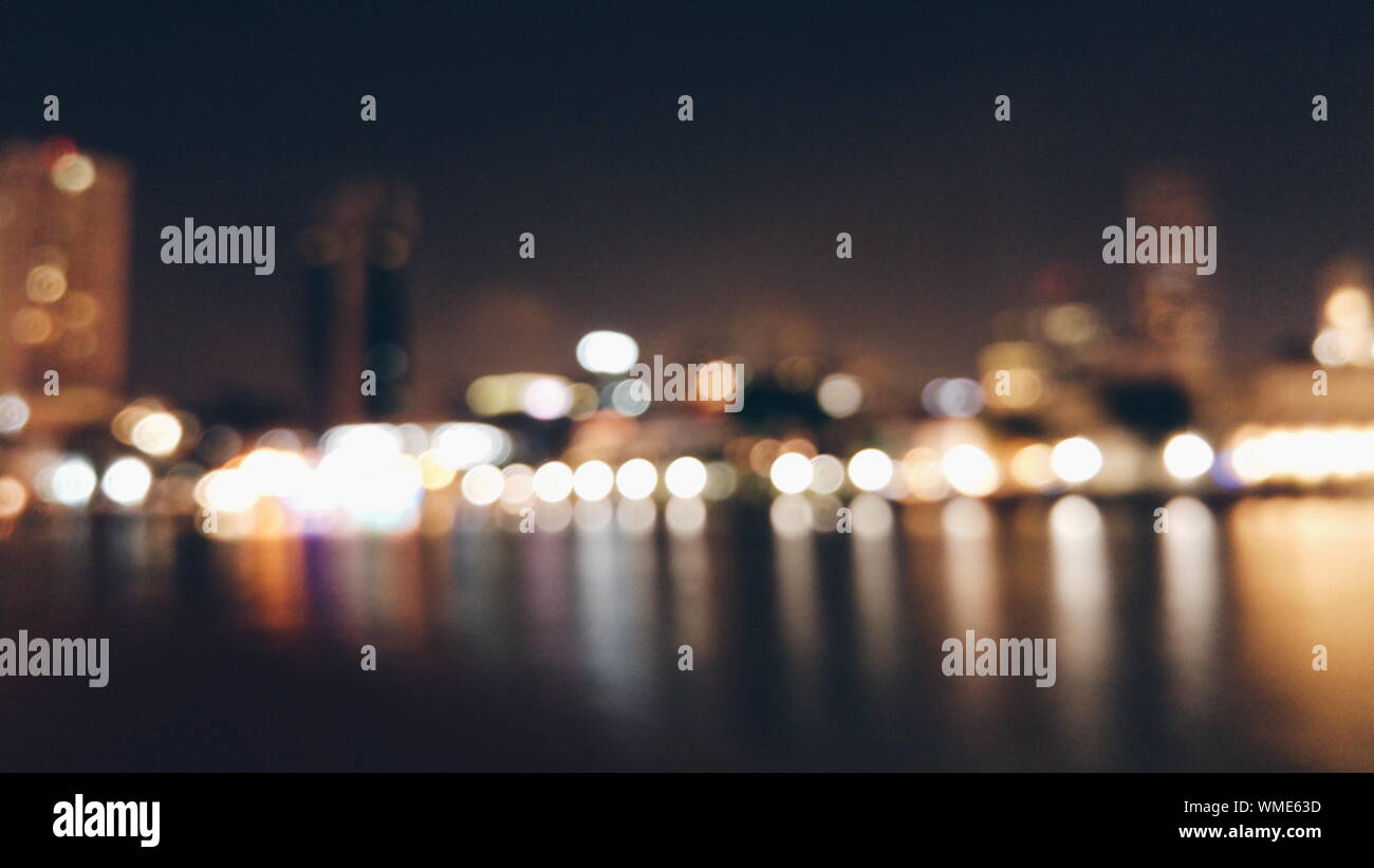 Close-up Of Defocused Illuminated Lights Stock Photo