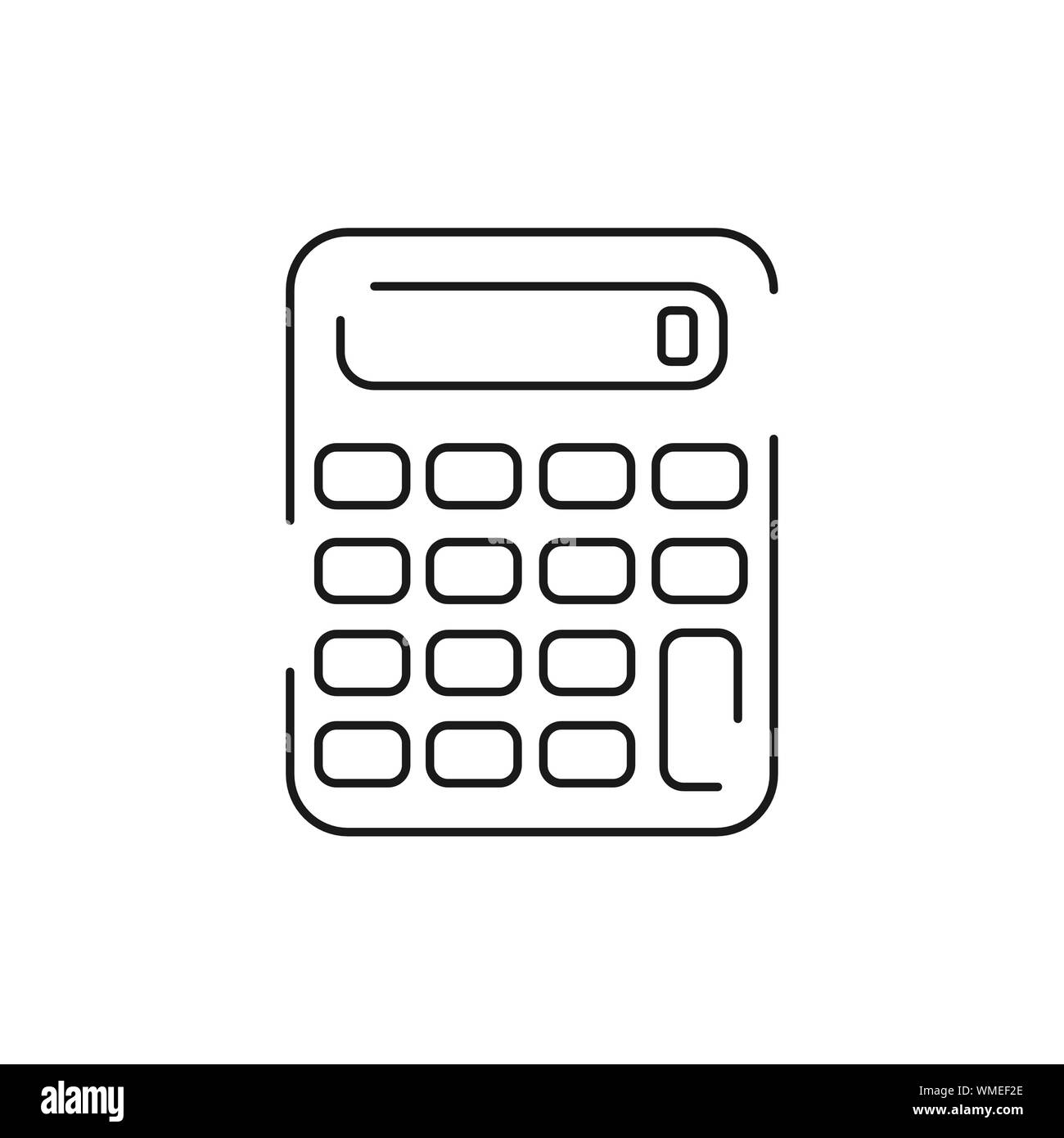 calculator vector black linear flat style icon Stock Vector Image & Art ...