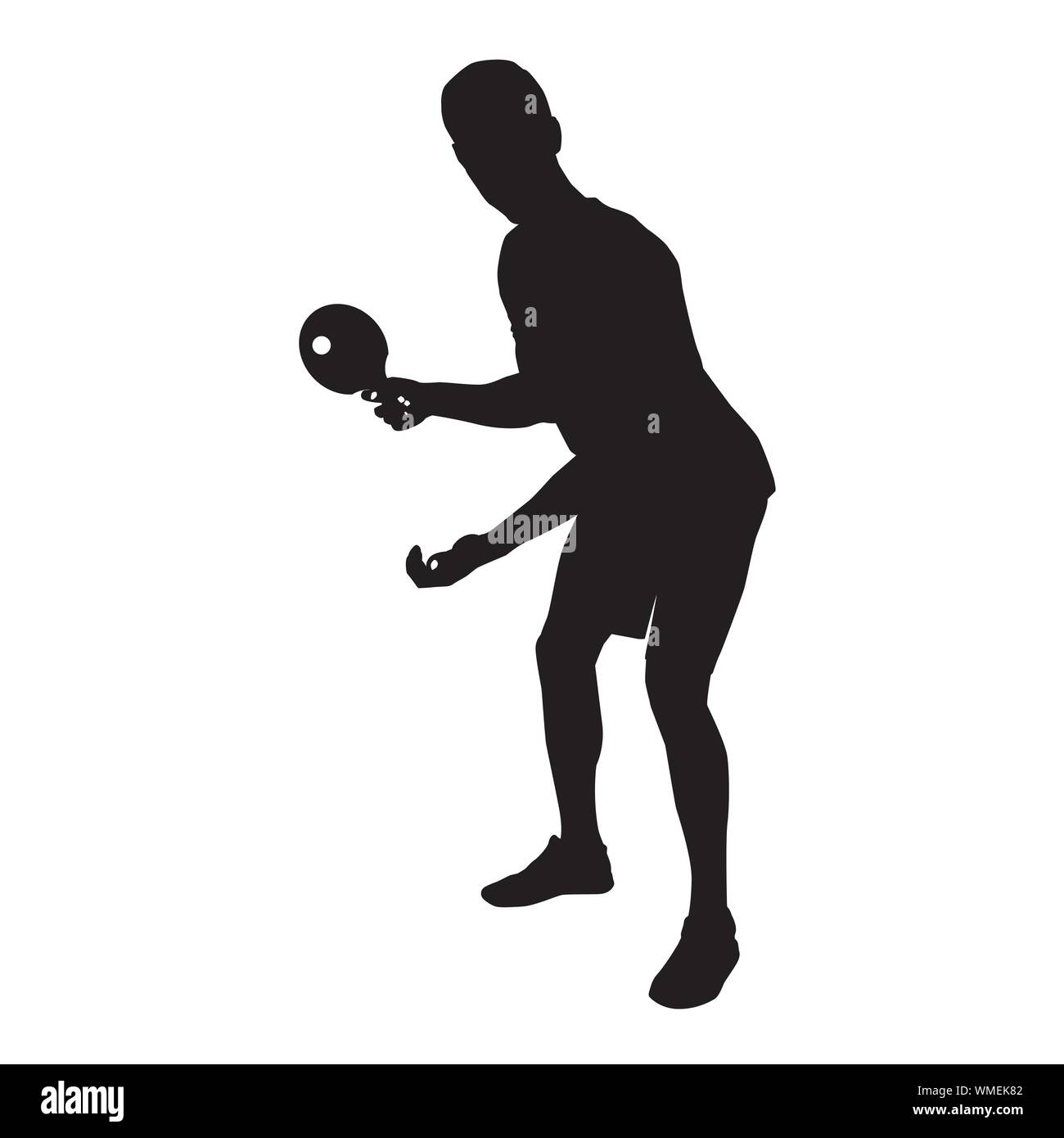 Table tennis player black silhouette on white background, vector  illustration Stock Vector Image & Art - Alamy