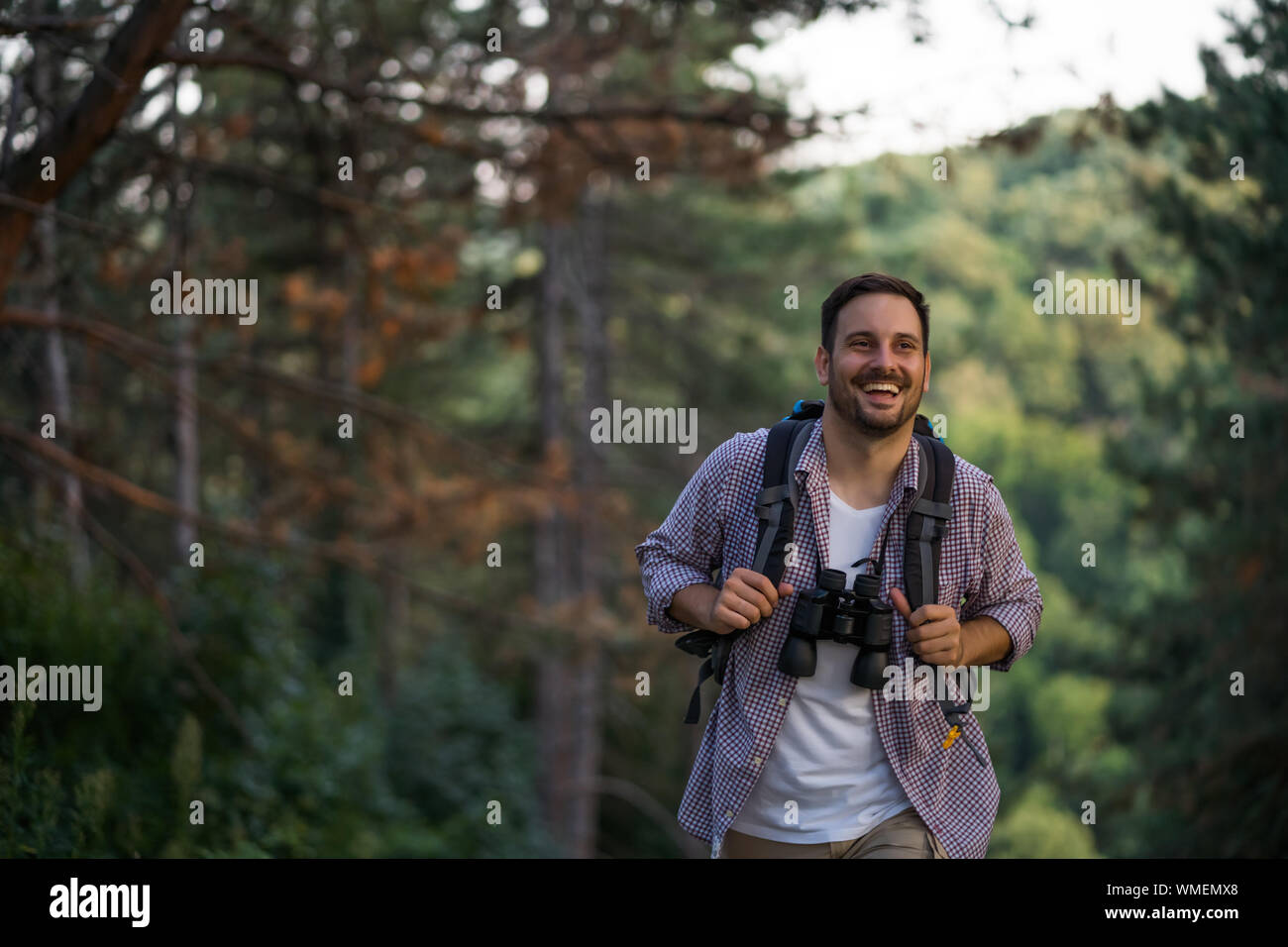 Happy man exploring nature hi-res stock photography and images - Alamy