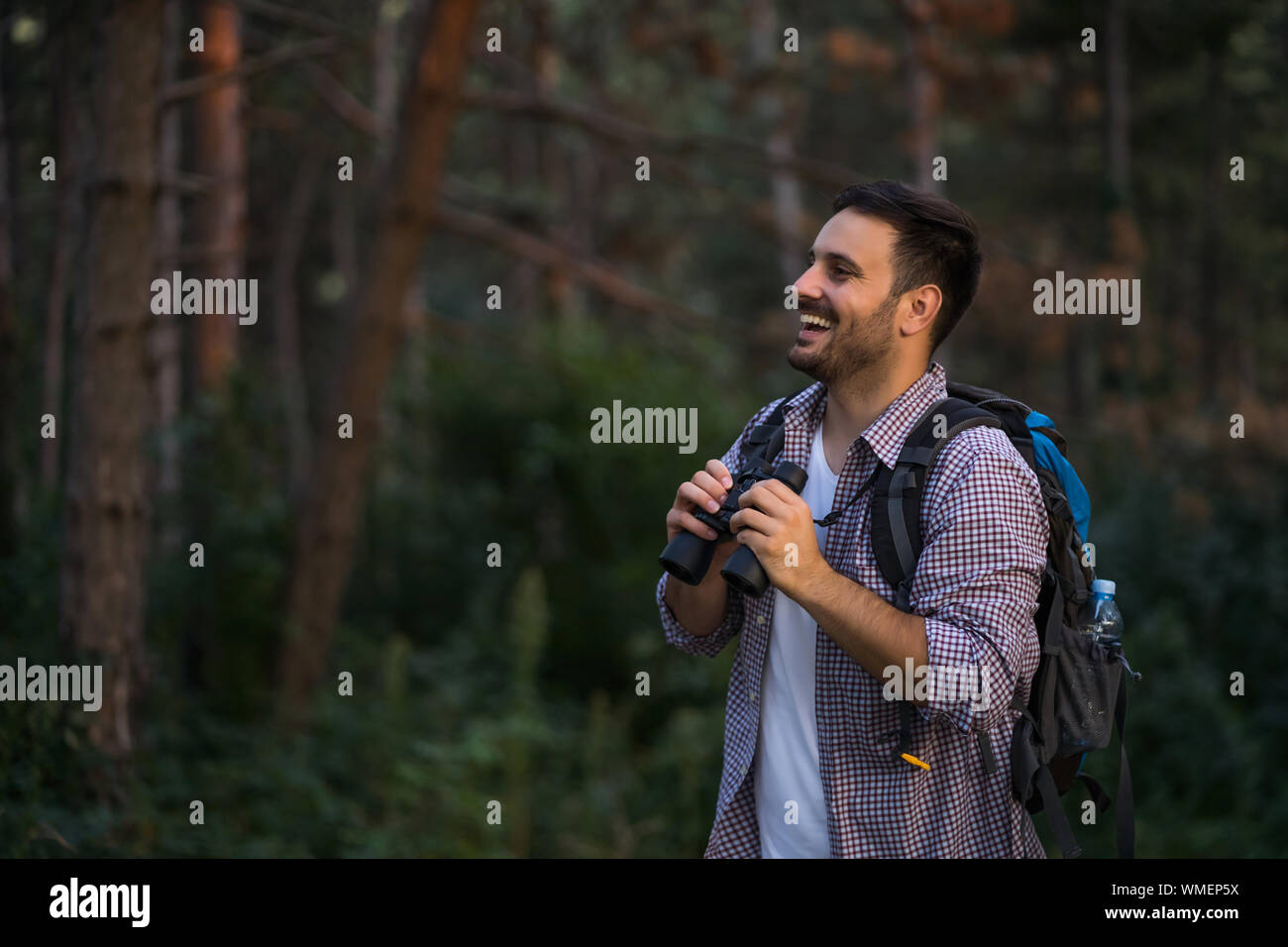 Adult man excited hiking hi-res stock photography and images - Alamy