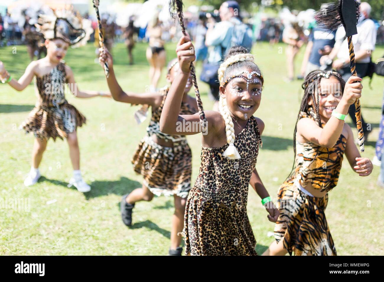 Leeds West Indian Carnival 2019 The Leeds Carnival, also called the Leeds West Indian Carnival or the Chapeltown Carnival, is one of the longest runni Stock Photo