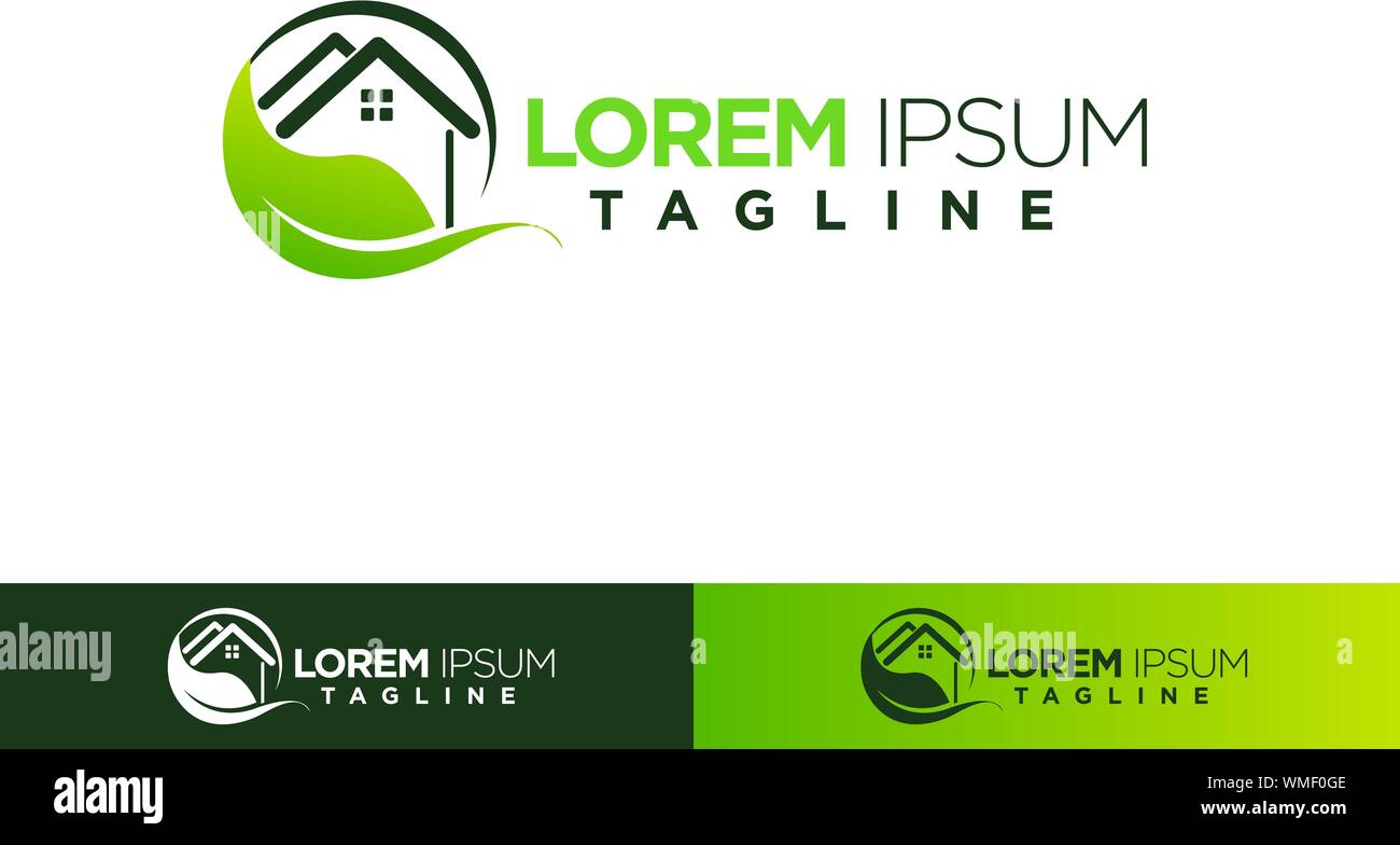 Green House logo Design vector, Nature House Logo Stock Vector Image ...