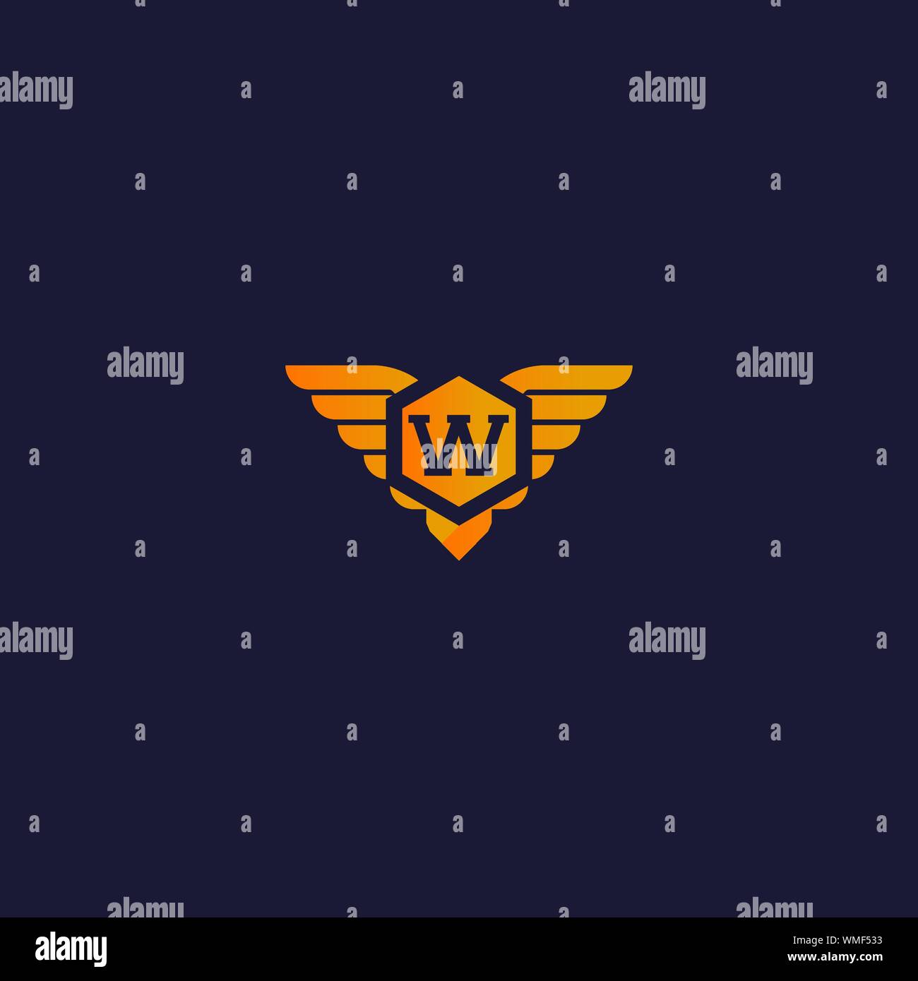 Wings logo template. Vector business icon. Corporate branding identity Stock Vector