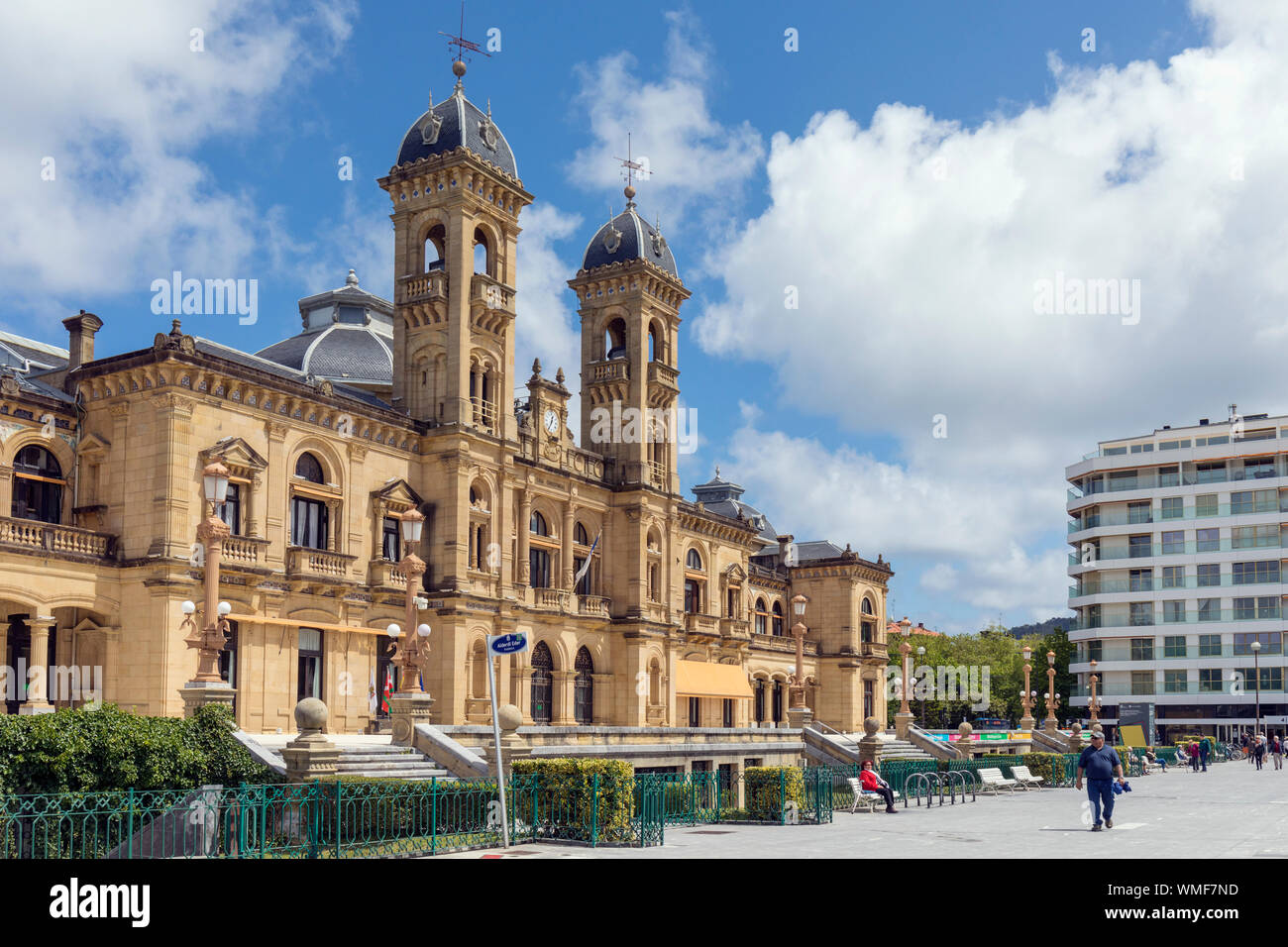 Town Hall, San Sebastian, Gipuzkoa Province, Basque Country, Spain. Stock Photo