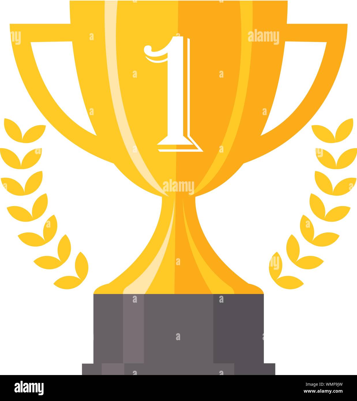 Trophy cup, award, vector icon in flat style Stock Vector