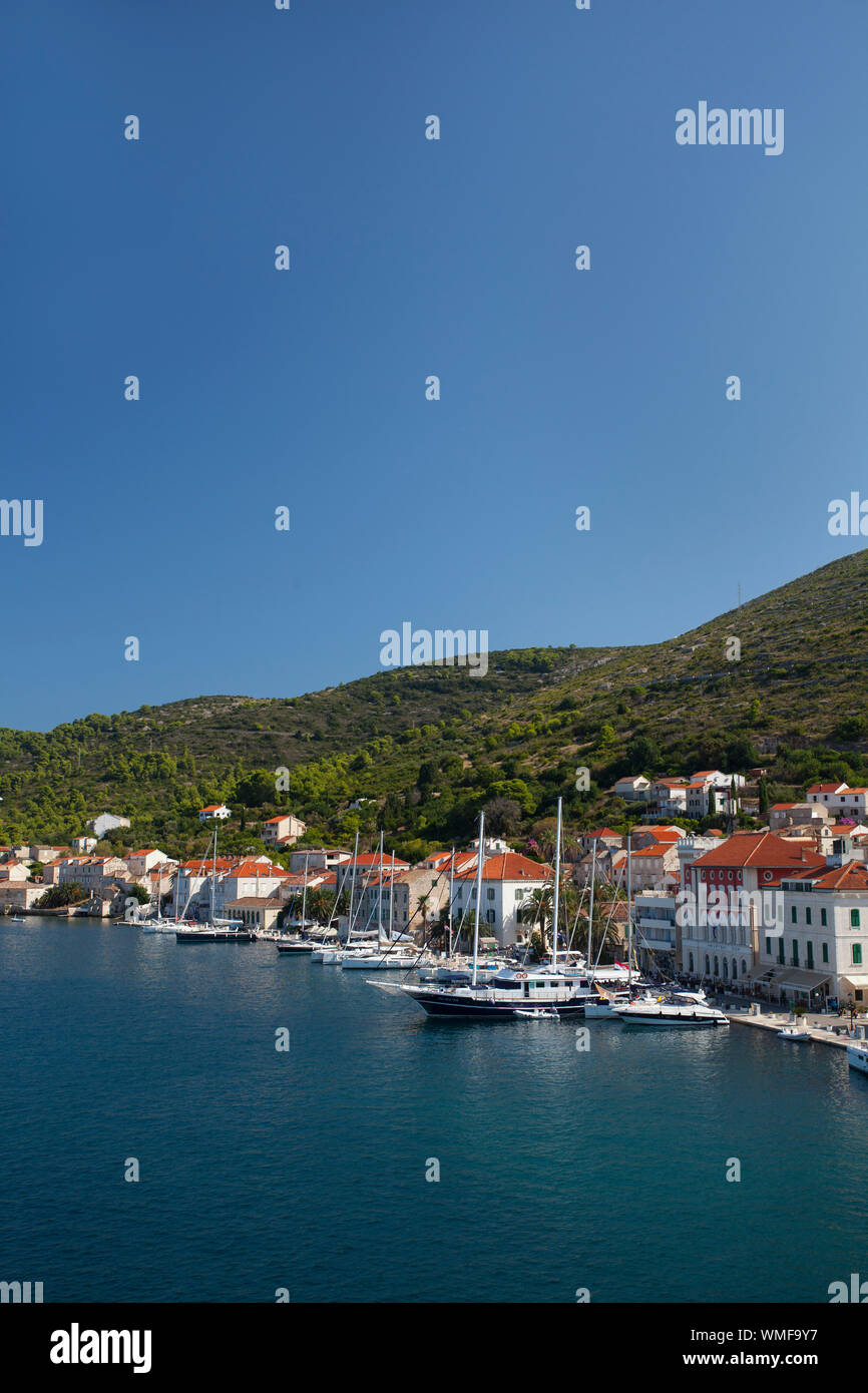Vis town, Vis island, Croatia Stock Photo
