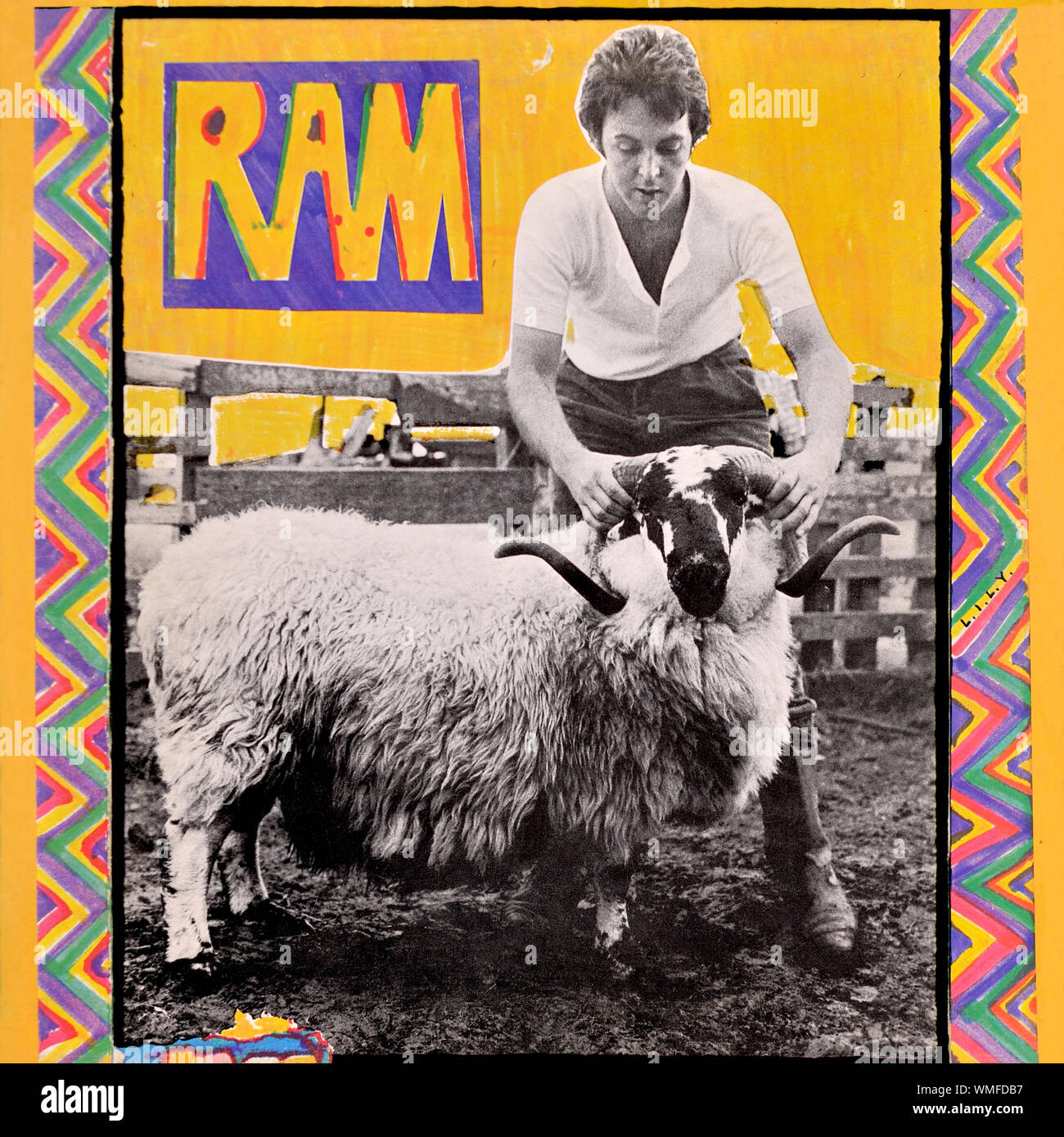 Paul McCartney  Linda McCartney - original vinyl album cover - Ram - 1971 Stock Photo