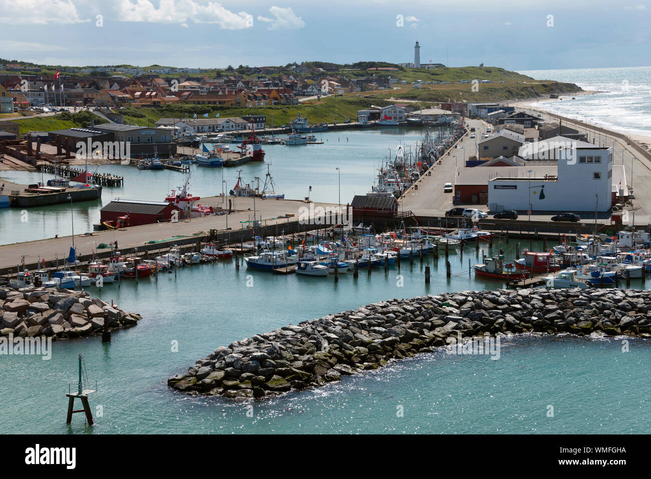 Harbour, Hirtshals, Jutland, Danemark Stock Photo