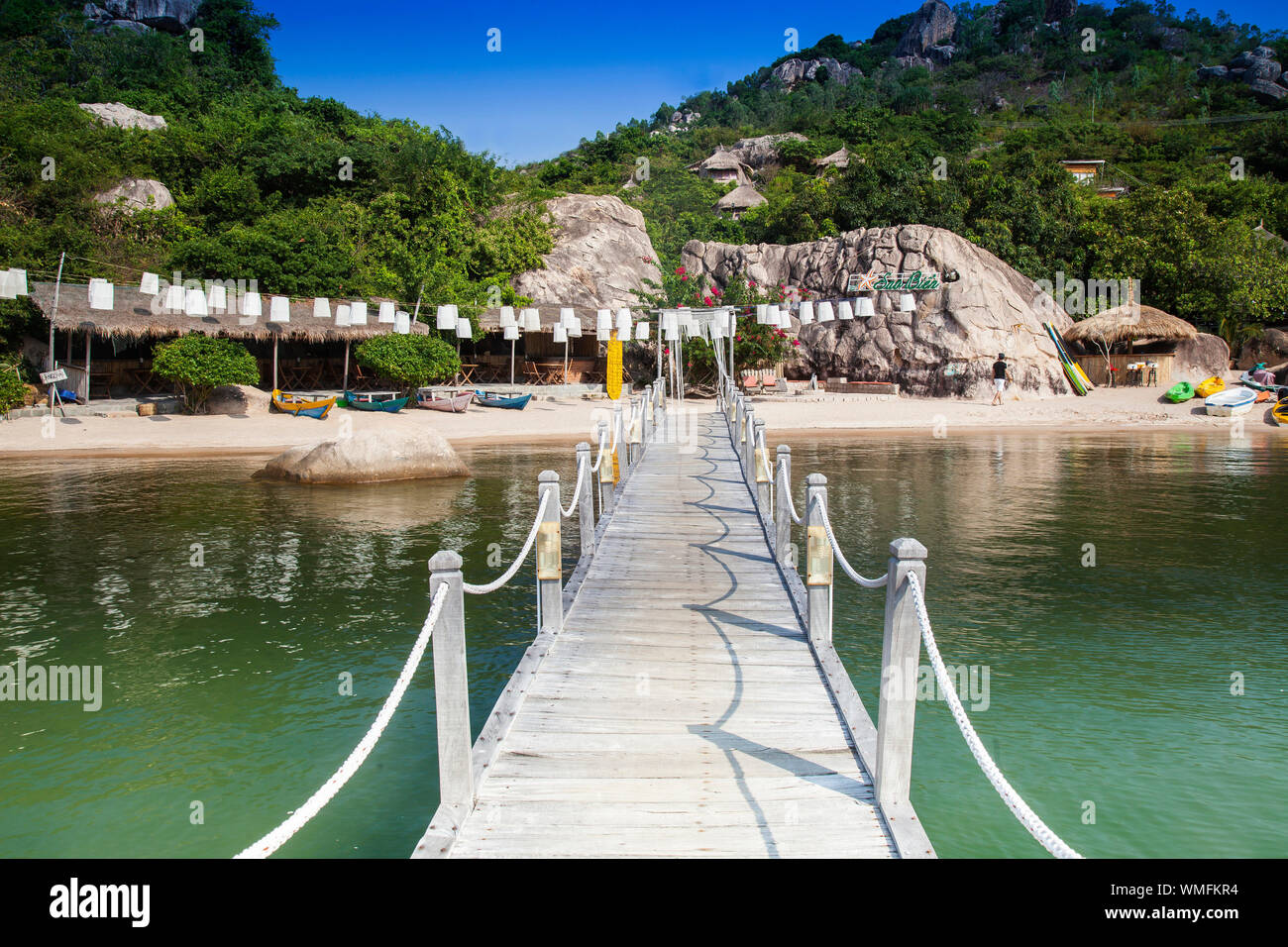 Beach and resort of Sao Bien, Bay of Cam Ranh, south china sea, Ninh Thuan, Vietnam, Asia Stock Photo