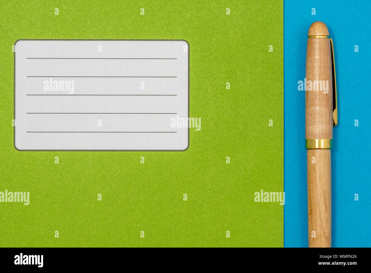 School exercise book with a pen, close up view Stock Photo - Alamy