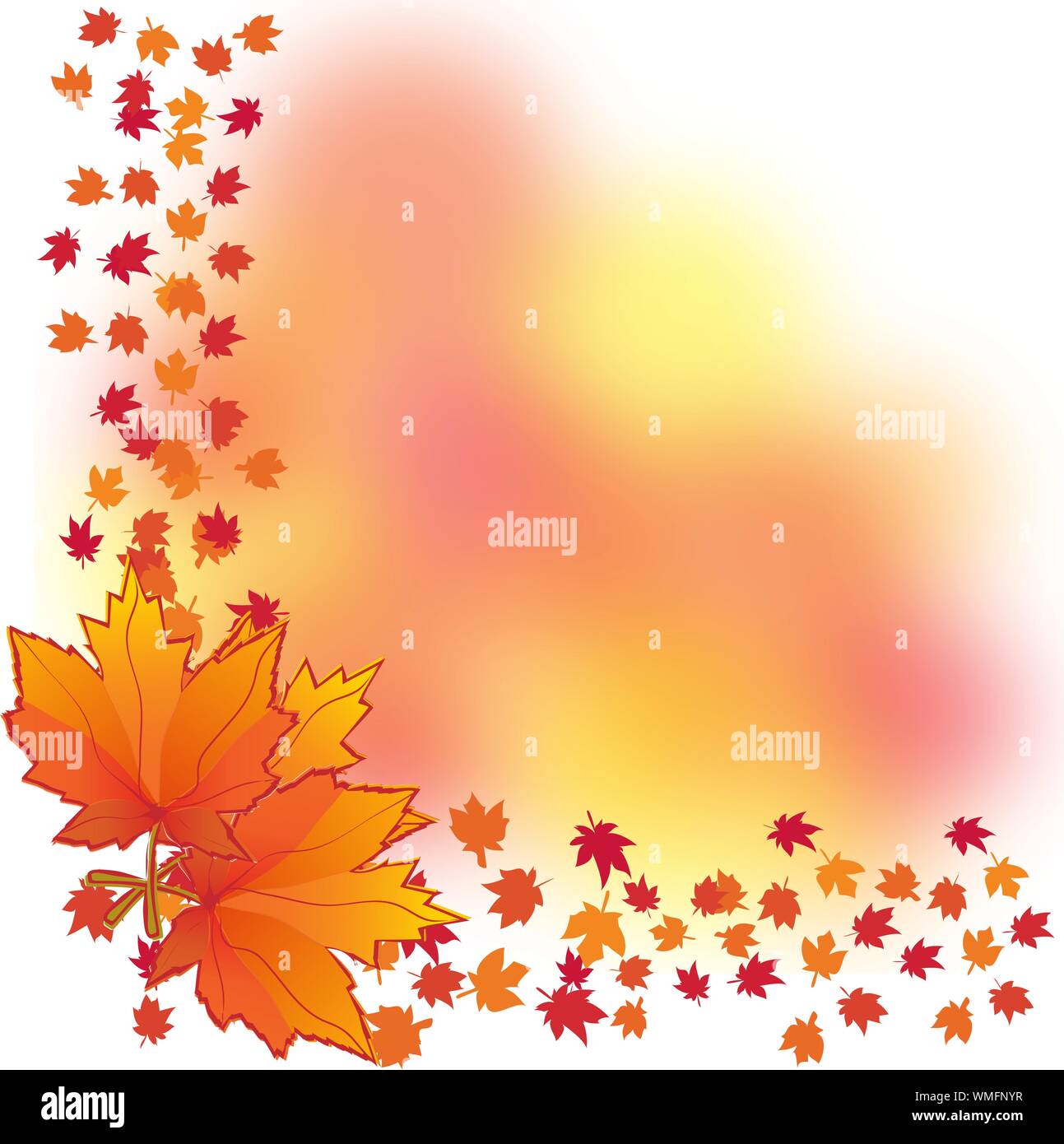 Autumn background with maple leaves, part 2, vector illustration Stock ...