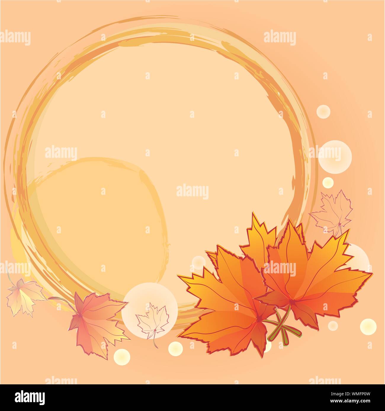 Autumn background with maple leaves, part 6, vector illustration Stock Vector