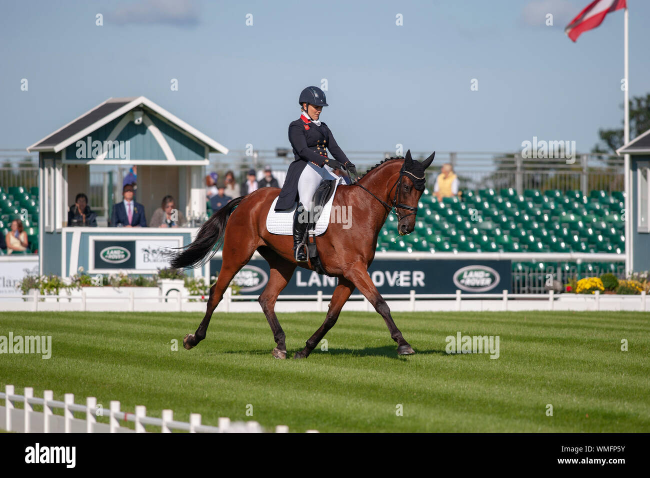 Stamford, Lincolnshire, United Kingdom, 5th September 2019, Gemma Tattersall (GB) & Arctic Soul during the Dressage Phase on Day 1 of the 2019 Land Rover Burghley Horse Trials, Credit: Jonathan Clarke/Alamy Live News Stock Photo