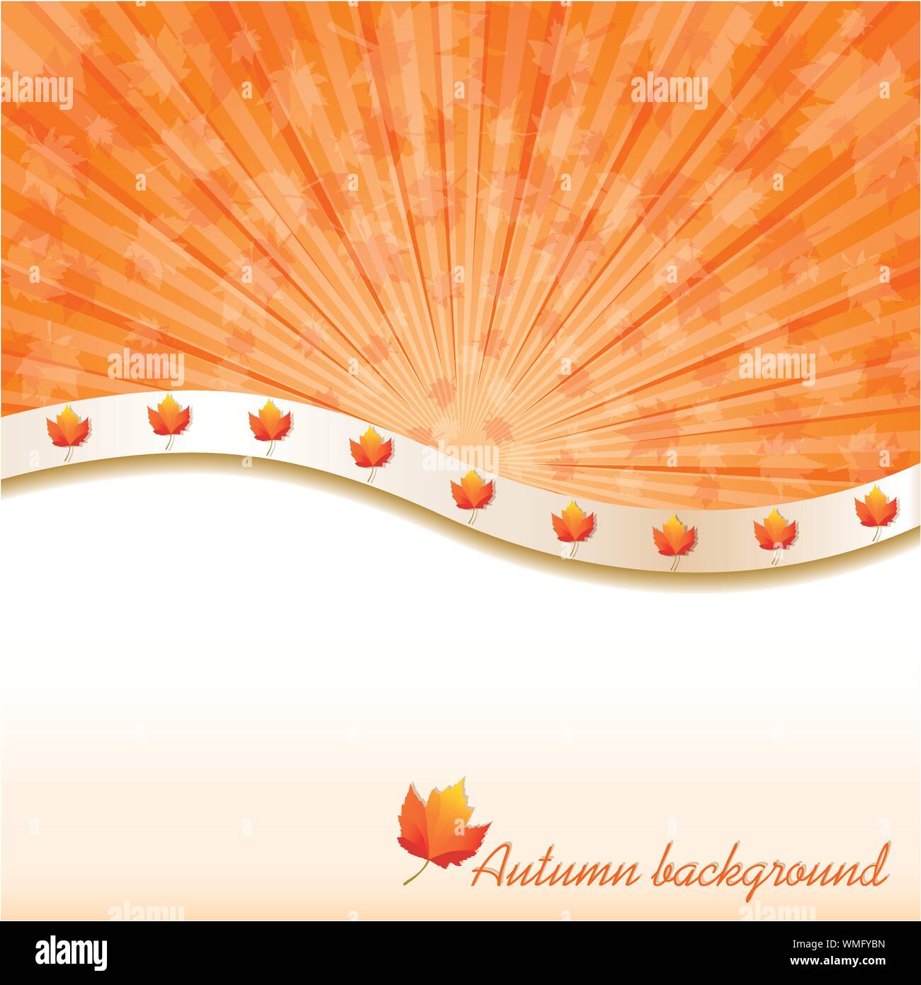 Autumn background with maple leaves, vector illustration Stock Vector ...