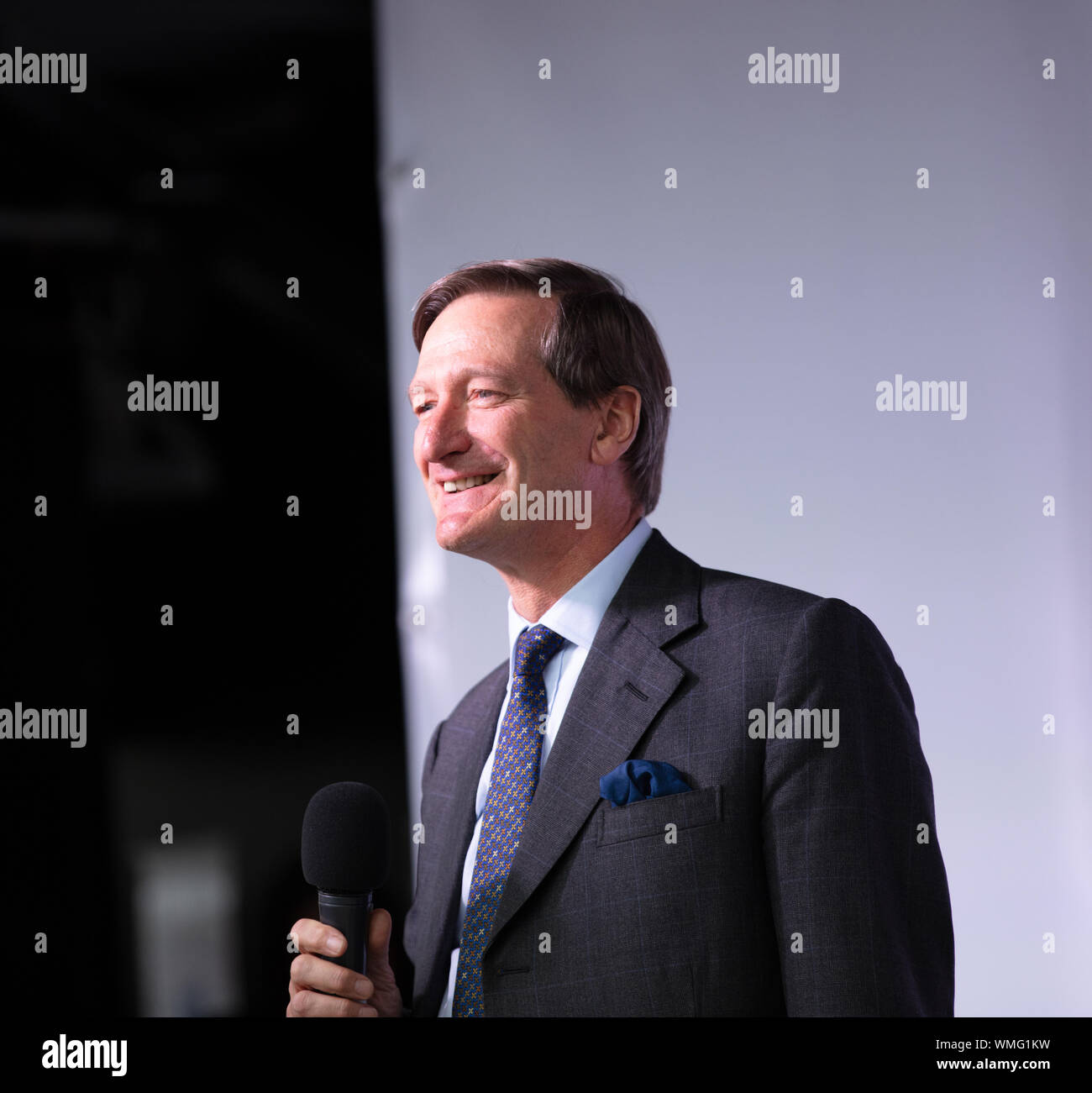 London, UK. 4th September 2019. Conservative Member of Parliament, Dominic Grieve MP, speaks to a crowd of anti-Brexit protesters on Parliament Square. Credit: Joe Kuis / Alamy News Stock Photo